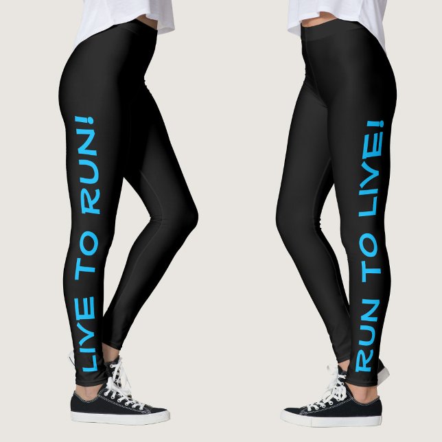 Leggings Vivez pour courir ! Courez pour vivre ! Running Bl (Right Side/Left Side)