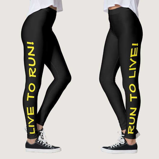 Leggings Vivez pour courir ! Courez pour vivre ! Running Bl (Right Side/Left Side)