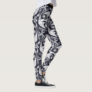 Leggings Vivid Black & White Abstrait Pantalons de yoga Leg