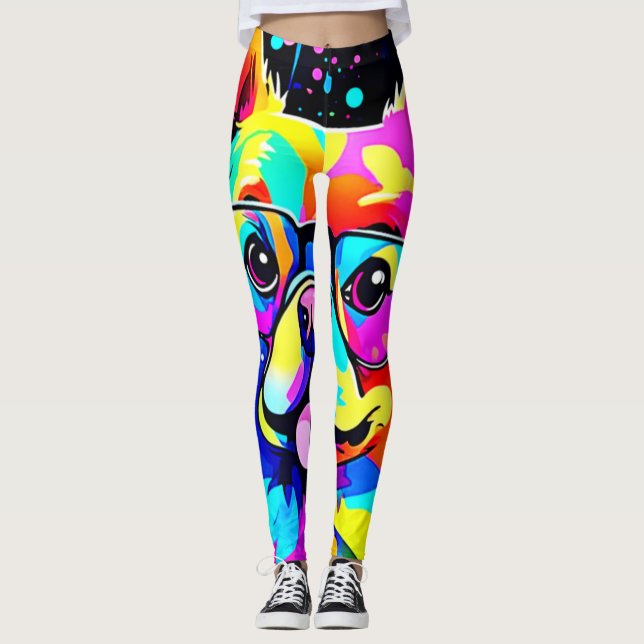 Leggings Vivid Canine Vibes Design (Devant)