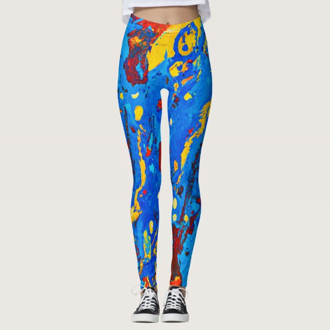 Leggings Vivid Color Abstrait Artwork (Devant)