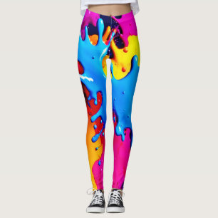 Leggings Vivid Color Splash Art