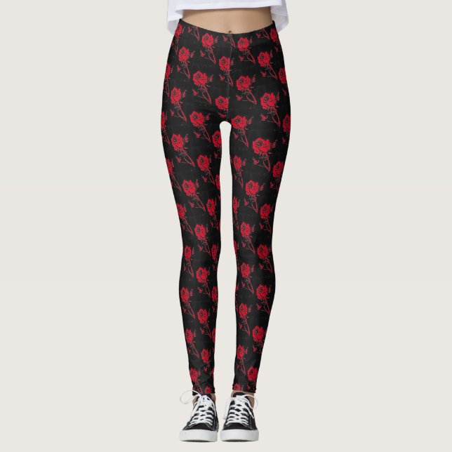 Leggings Vivid rose en carrelage rouge sur un arrière - pla (Devant)