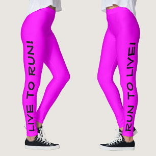 Leggings Vivre pour courir ! Courir pour vivre ! Fuchsia éc
