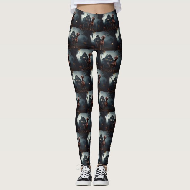 Leggings Vizsla Halloween effrayant (Devant)