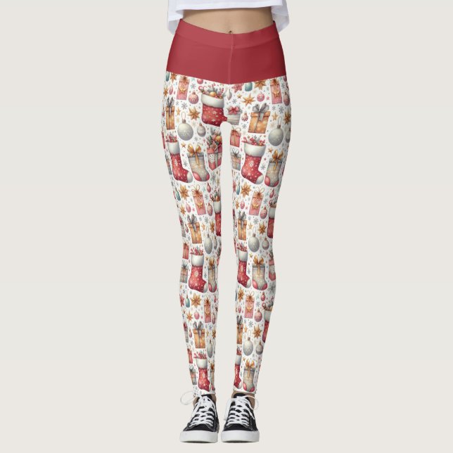 Leggings Vœux de Noël (Devant)