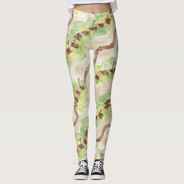 Leggings Voies et jalon Motif sans fil (Devant)