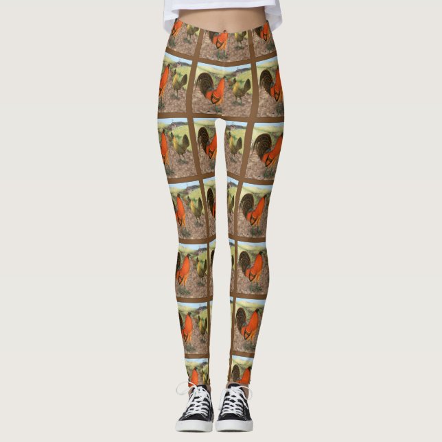 Leggings Volailles de Combat à la Ferme (Devant)