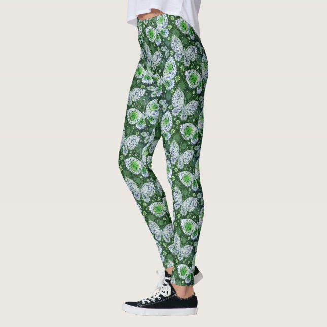 Leggings Voler vers l'extérieur Papillon Paisley Imprimer v (Gauche)