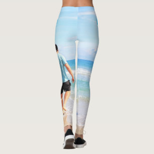 Leggings Vos légendes photo avec texte personnalisé personn
