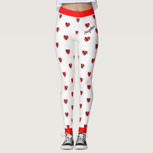 Leggings (Votre nom) Coeurs d'indicateur Trinidad sur (Votr