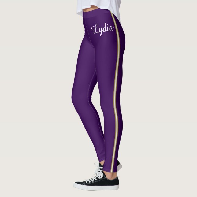 Leggings Votre nom et la bande Gold School (Gauche)