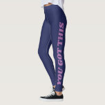 Leggings Vous Avez Cette Typographie De Citation Inspirante<br><div class="desc">L'expression de motivation et d'inspiration You got This in a fun color palette of violet and marine blue in retro typography.</div>