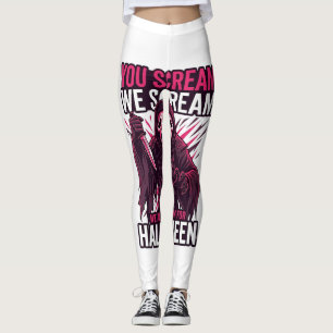 Leggings Vous criez Nous Halloween Ghostface Couteau Sangla
