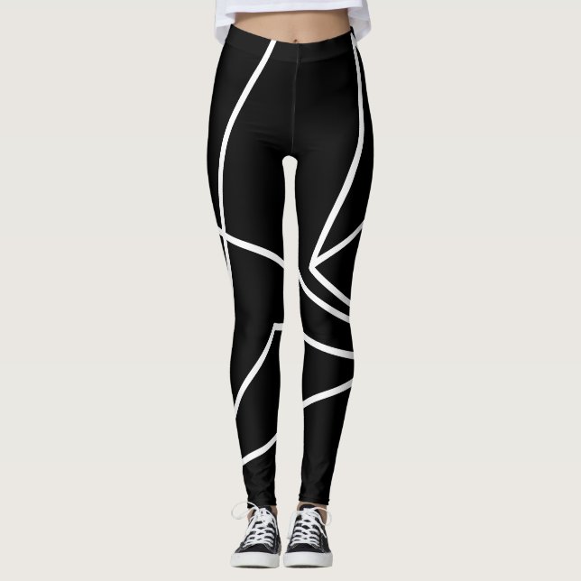 Leggings Voyage B et W de triangle (Devant)