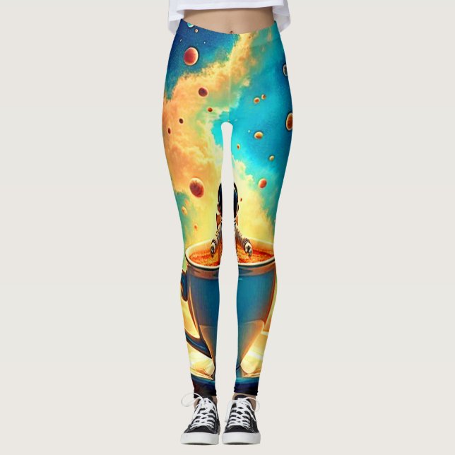 Leggings Voyage Cosmique du Café de l'Astronaute (Devant)