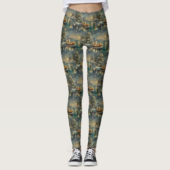 Leggings Voyage de fête de Noël à Akita (Devant)