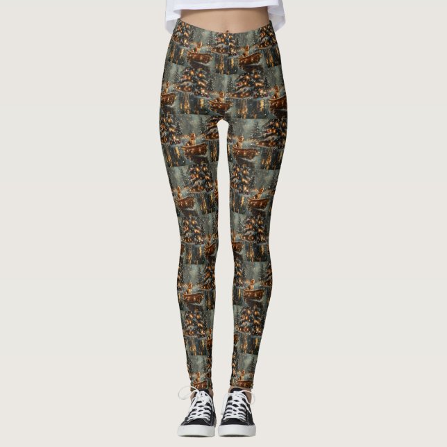 Leggings Voyage de Noël de la Beagle (Devant)