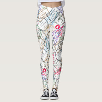 Leggings Voyage de timbres de passeport