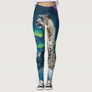 Leggings « Voyageur du ciel du Nord » – Portrait de léopard