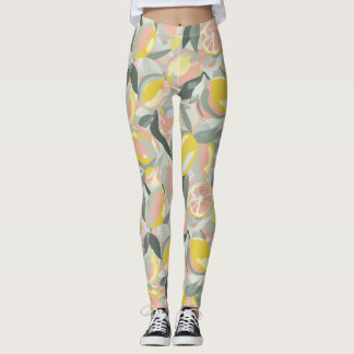 Leggings Watercolor Fruit Pattern | Vibrant Citrus