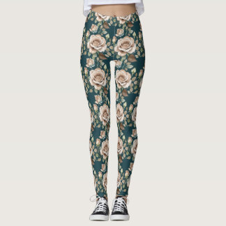 Leggings Watercolor Roses In Pale Shades