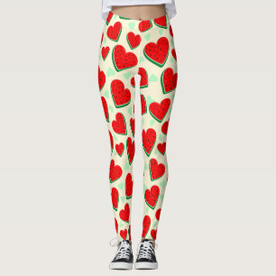 Leggings Watermelon Heart Valentine's Day Free Palestine