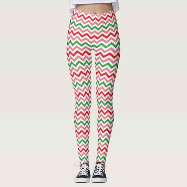 Leggings Watermelon Summer Zigzag Stripes Motif-56209 (Devant)