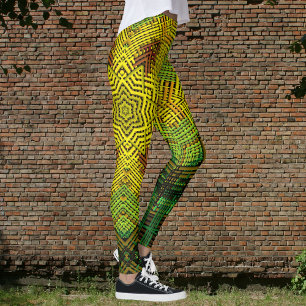 Leggings Weer Mandala jaune vert et orange