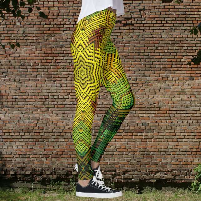 Leggings Weer Mandala jaune vert et orange (Créateur téléchargé)