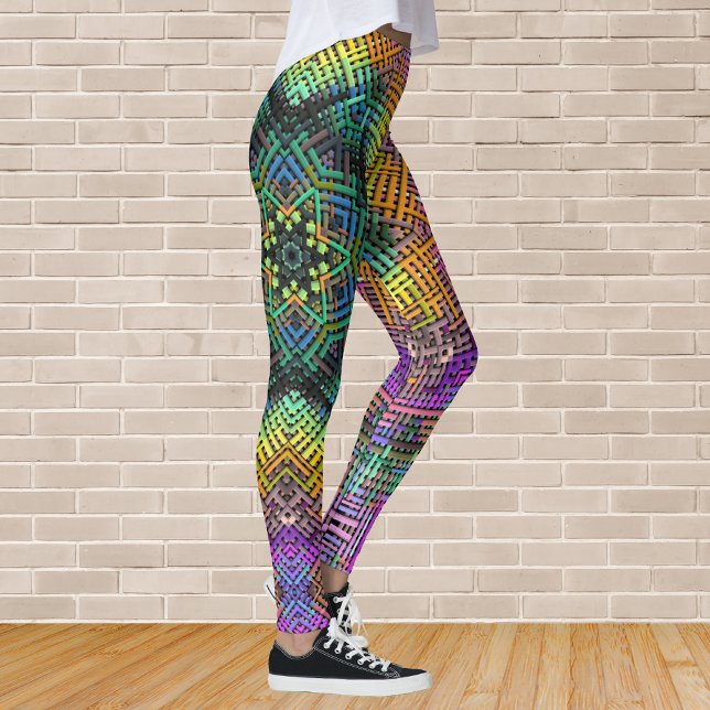 Leggings Weer Mandala Turquoise jaune et rose (Créateur téléchargé)