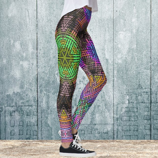 Leggings Weer Mandala vert rose et bleu (Créateur téléchargé)