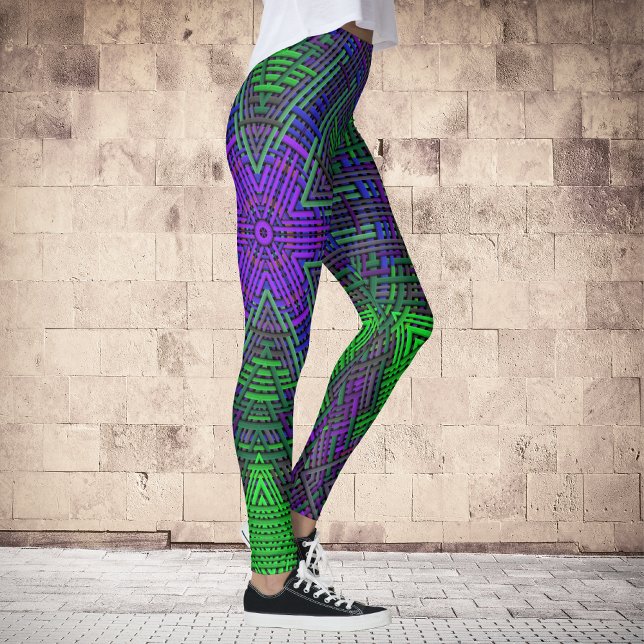 Leggings Weer Mandala vert violet et bleu (Créateur téléchargé)