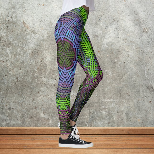Leggings Weer Mandala vert violet et bleu (Créateur téléchargé)