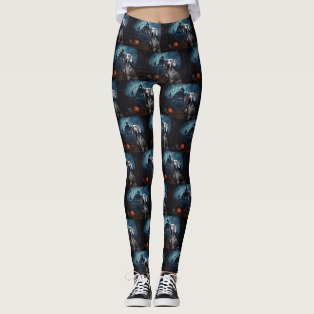 Leggings Weimaraner Halloween effroi (Devant)
