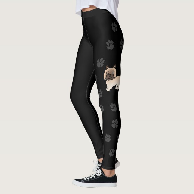 Leggings Wheaten Cairn Terrier Cute Cartoon Chien & Pâtes (Gauche)