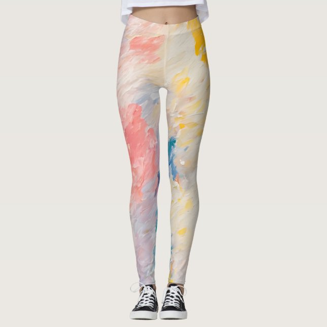 Leggings Whimsy Pastel Hues Dream Motif (Devant)