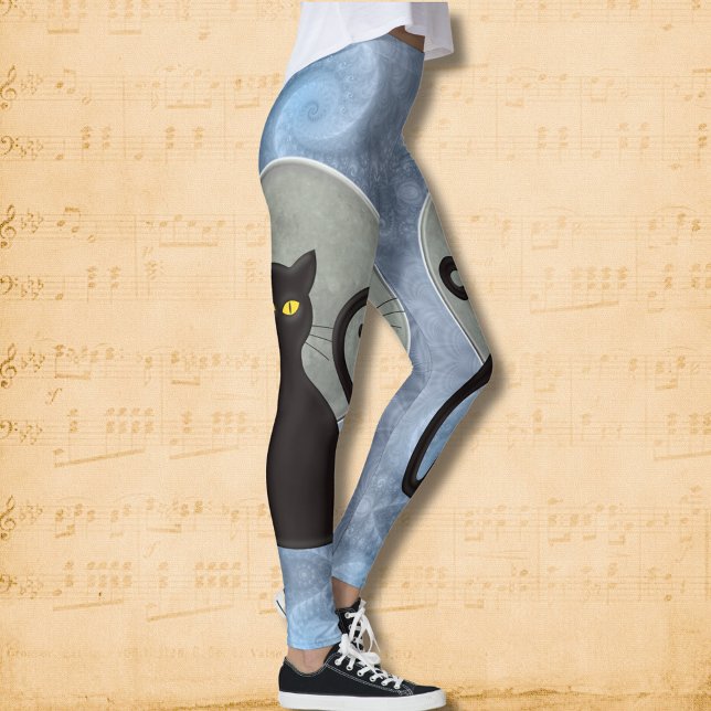 Leggings Whiskers au clair de lune : Chat Familier (Créateur téléchargé)