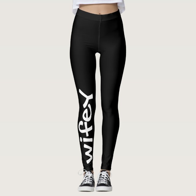 Leggings Wifey Black and White Cute Girly Chic (Devant)