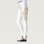Leggings Wifey White & Gold Faux Foil Typographie Yoga Pant<br><div class="desc">Wifey White & Gold Faux Foil Typographie Yoga Pantalon. Les Pantalons de Yoga Wifey sont parfaits pour faire de l'exercice sur vos vacances en lune de miel.</div>