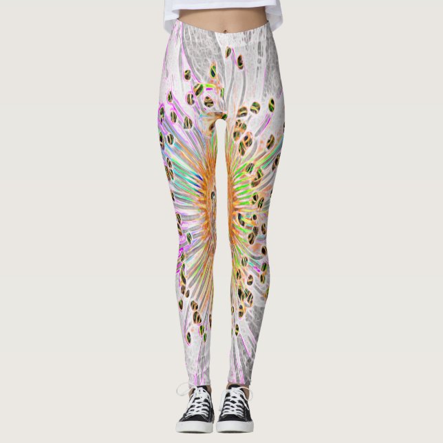 Leggings Wild Rose Design à Pastels (Devant)