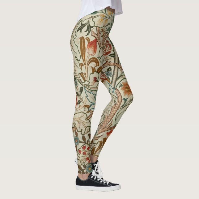Leggings William Morris Acanthus Broderie Motif Floral (Droite)