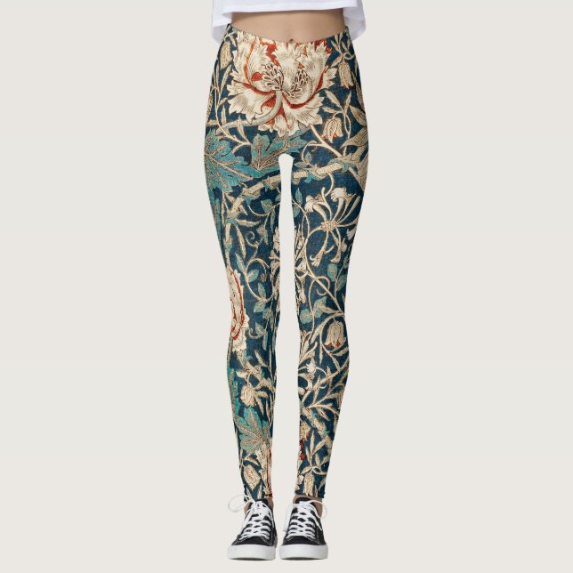 Leggings William Morris Antique Chèvrefeuille Floral (Devant)