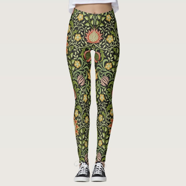 Leggings William Morris Conception botanique florale persan (Devant)