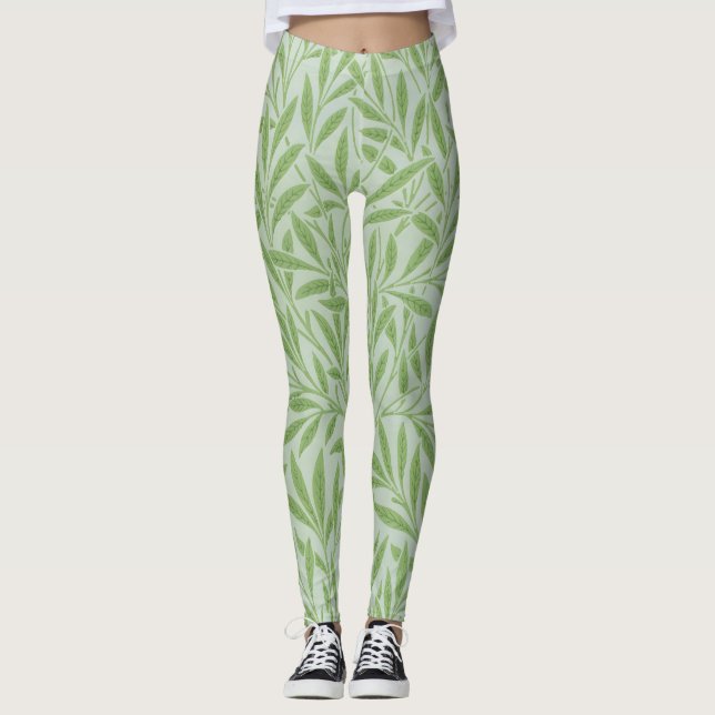 Leggings William Morris Fleur Willow Classic Green (Devant)