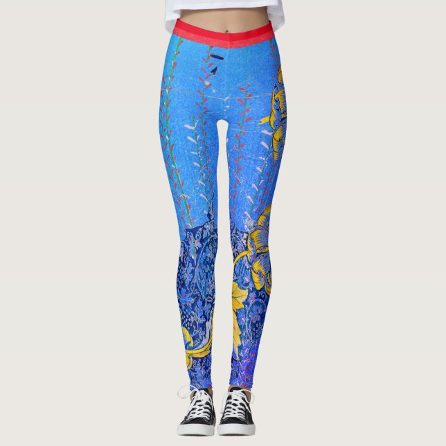 Leggings William Morris FLEURS ET LEGINGS BLEUS JAPONAIS (Devant)