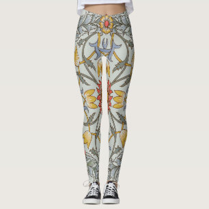 Leggings William Morris Floral Circle Flower Illustration