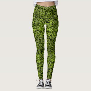 Leggings William Morris Frère Lapin Vert Sauge Noir