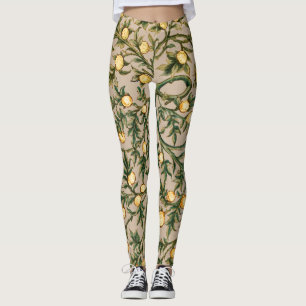 Leggings William Morris Fruit Floral Jardin Fleur Classique