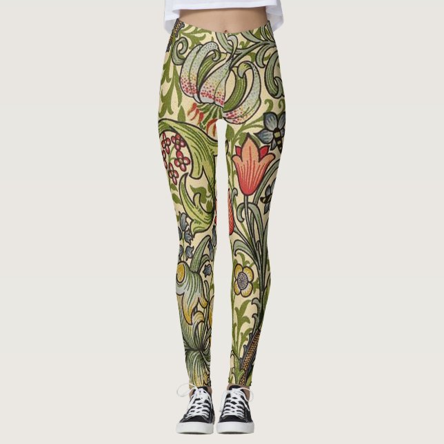Leggings William Morris Golden Lily Motif restauré (Devant)